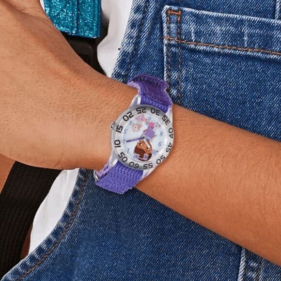 Disney Kids Doc McStuffins Acrylic Purple Nylon Time Teacher Watch - Picture 3 of 4